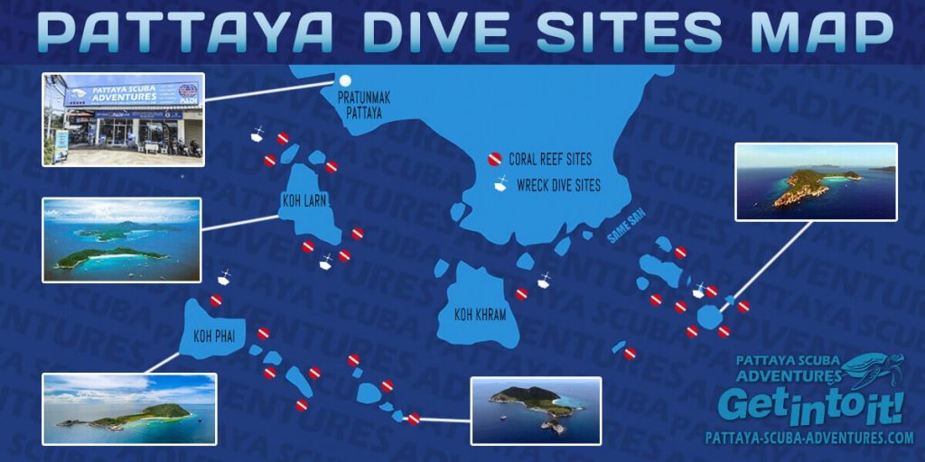 Pattaya Diving Sites Map Thailand