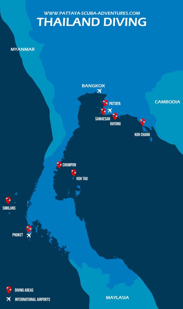 Thailand Scuba Area Diving Map