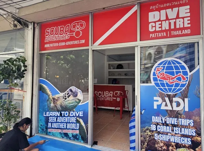 New PADI Dive Shop Pattaya Scuba Adventures Refurb 2024 PADI Scuba Adventures Pattaya Dive Centre Pattaya Thailand